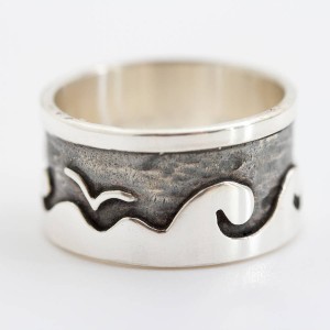 Beside the sea personalised silver ring