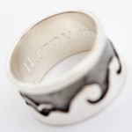 Beside the sea personalised silver ring