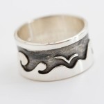 Beside the sea personalised silver ring