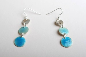 blue enamel earrings