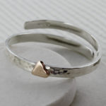 Christening bangle with gold heart