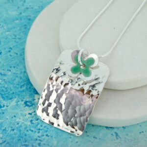 enamelled daisy personalised pendant