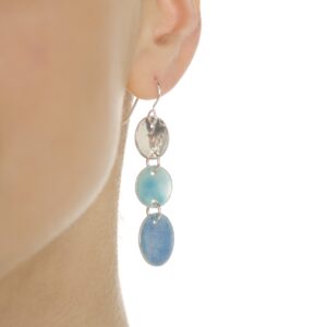 blue enamel earrings