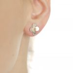 flower stud silver earrings