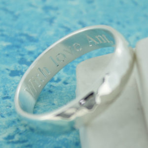 Man's Hammered silver personalised ring