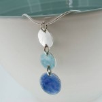 blue enamel disc necklace