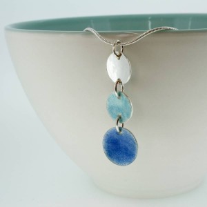 blue enamel disc necklace