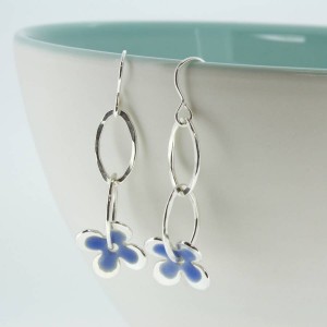 enamel daisy earrings