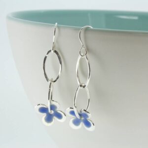 enamel daisy earrings