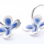 enamel daisies hoop earrings