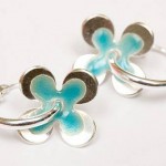 enamel daisies hoop earrings