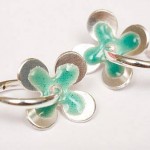 enamel daisies hoop earrings