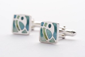 enamelled cufflinks