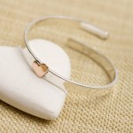baby Christening bangle with gold heart