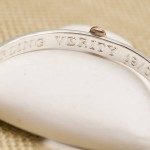 baby Christening bangle with gold heart