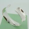 Personalised Adjustable Textured Silver Cuff Bangle - Image 2