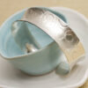 Personalised Adjustable Textured Silver Cuff Bangle - Image 3