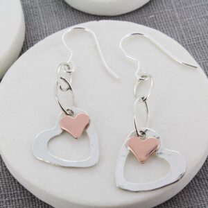 gold heart earrings