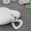 Personalised Porthleven Silver Heart and Flower Pendant - Image 4