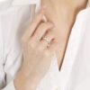 Personalised silver ring with gold heart