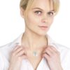 Blue flower heart necklace