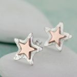 Gold star stud earrings