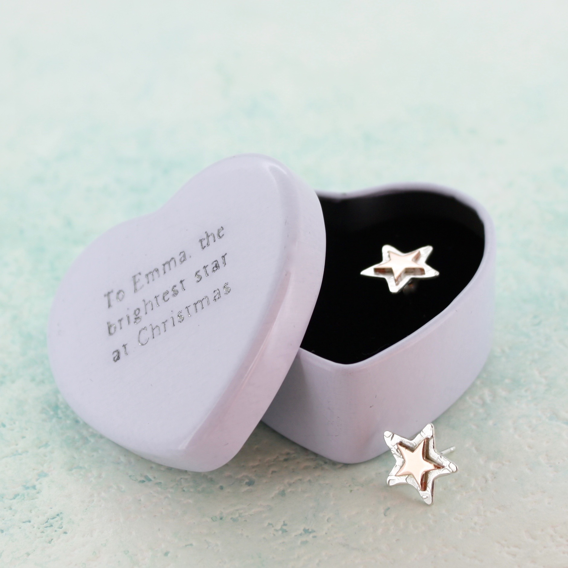 gold and silver star stud earrings