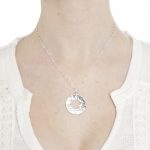 Hammered personalised disc pendant with star