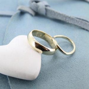 shaped gold wedding rings