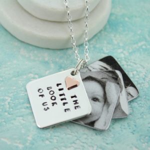 personalised photo locket with gold heart