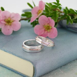 Gold and silver wedding rings