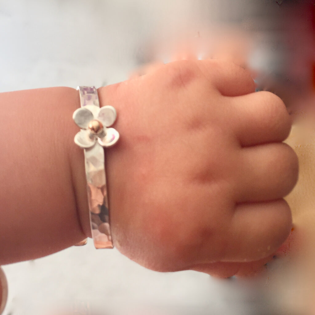Mum and Baby Flower Bangles Carole Allen Jewellery