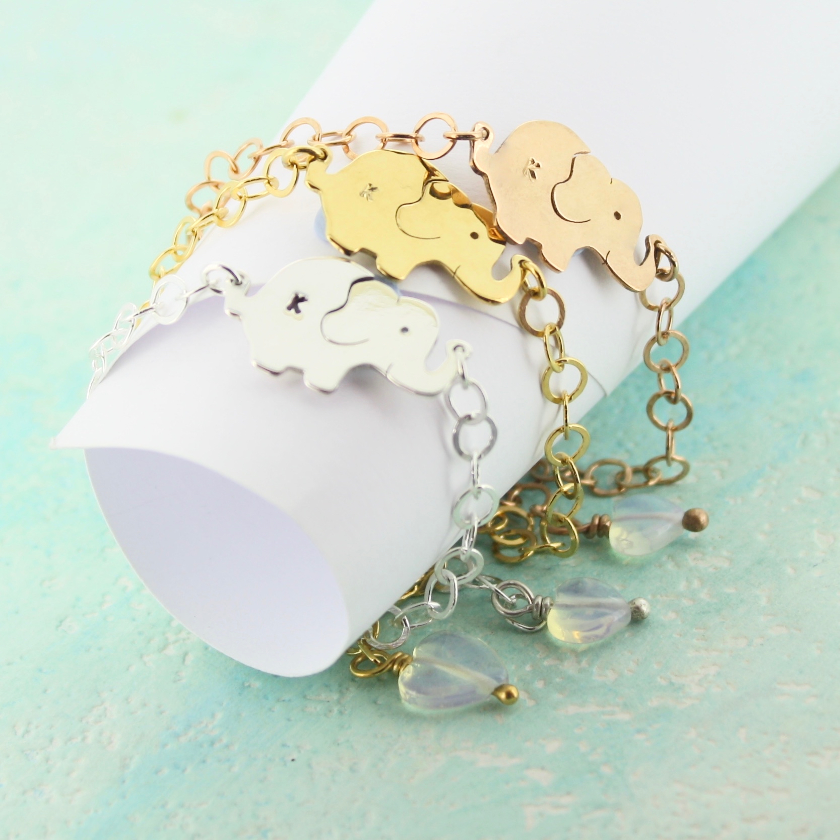 gold personalised baby bracelet