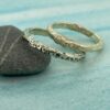 White gold wedding rings cast using Cornish sea sand