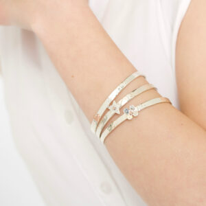 Silver personalised bangles