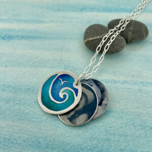 St Ives enamelled photo locket