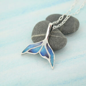 enamelled mermaid tail necklace