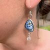 Blue and gold enamel earrings