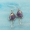 purple enamel earrings