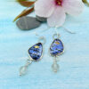 blue and gold enamel earrings