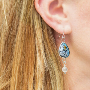 turquoise enamel earrings