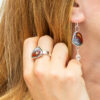 red enamel earrings and ring