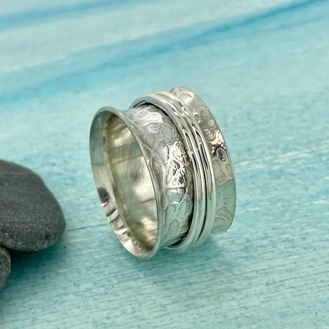 Meditation Ring 925 Sterling Silver Spinner Ring Silver Spinner Band  Anxiety — Discovered
