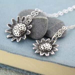 silver sunflower necklace workshop