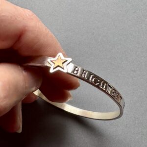 Brightest star silver bangle